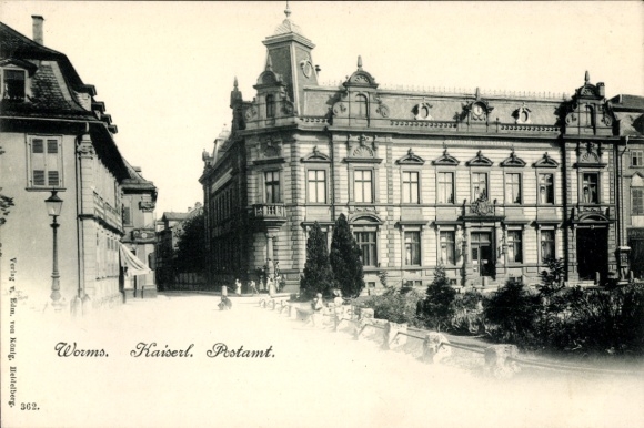 Worms am Rhein, Imperial Post Office, Architecture, Edm. von king Publishing House, Heidelberg