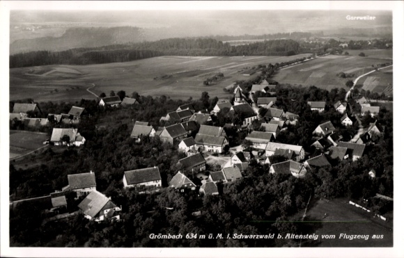 Ak Grömbach im Schwarzwald, Fliegeraufnahme