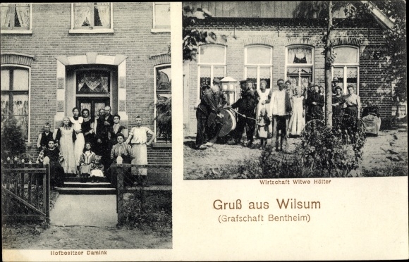 Postcard Wilsum Lower Saxony, farm owner Damink, economy widow Hölter
