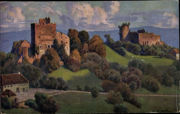 Artist PC Bürger, W., Ottrott Alsace Bas Rhin, castles
