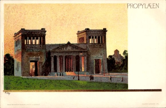 Artist Chromo-Litho Kley, Heinrich, Munich, View of Propylaen