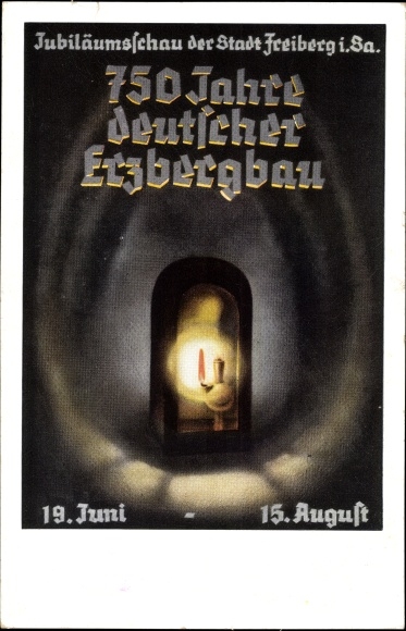 Künstler Ak Freiberg in Sachsen, 750 Jahre deutscher Erzbergbau 1938