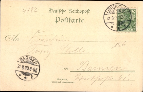 Chromo-Litho Bad Lippspringe in the district of Paderborn, Kurhaus, drinking hall, Externsteine