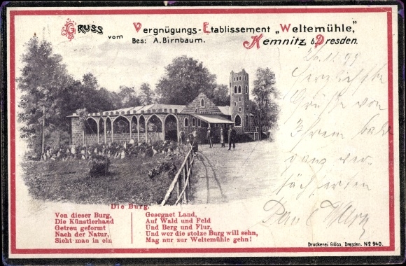 Postcard Dresden Cotta Kemnitz, Vergnüguns-Etablissement Weltemühle