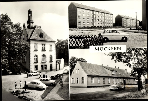 Ak Möckern in Jerichower Land, gemeentehuis, Waldstrasse, restaurant Sportheim