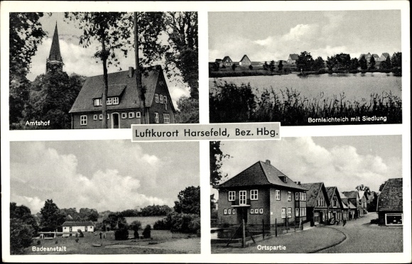 Ak Harsefeld in de wijk Stade, Amtshof, badinrichting, lokaal gedeelte, Bornlaichteich