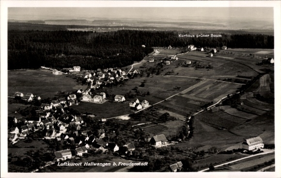 Postcard Hallwangen Dornstetten in the Black Forest Württemberg, aerial photograph