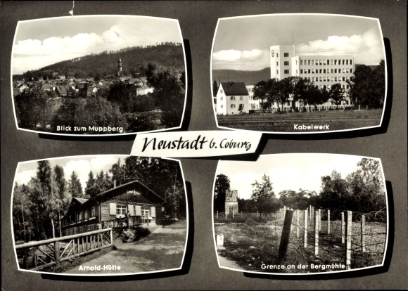 Ak Neustadt bei Coburg Oberfranken, Muppberg, Kabelwerk, Arnold-Hütte, Grenze Bergmühle