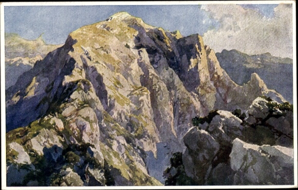 Artist Postcard Compton, Edward Theodore, Göllspitze, Berchtesgaden Alps