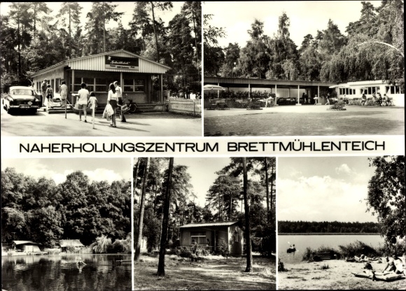 Postcard Zschorna Thiendorf Saxony, local recreation center Brettmühlenteich, forest pool