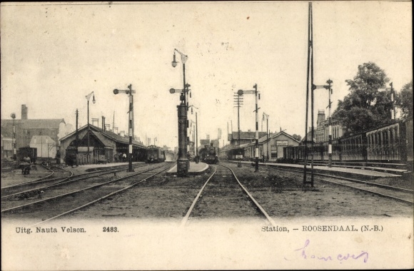 Postcard Roosendaal North Brabant Netherlands, train station