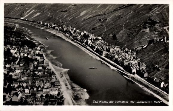 Ak Zell an der Mosel, luchtfoto