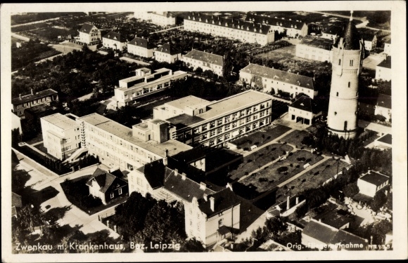 PC Zwenkau in Saxony, aerial photograph, hospital