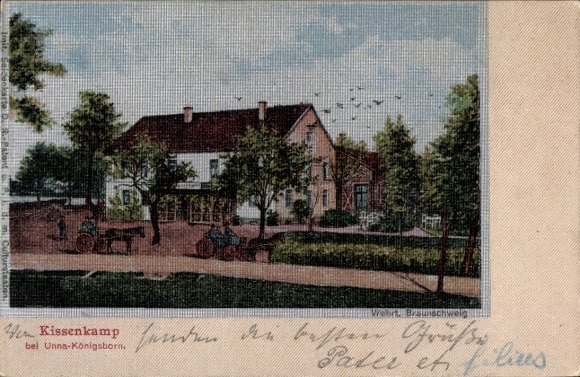 Seiden Postcard Königsborn Unna in the Ruhr area,kissenkamp, economy