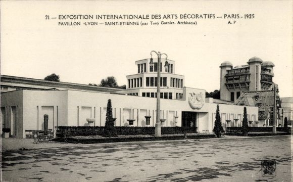 Postcard International Exhibition of Decorative Arts, Paris 1925, Pavilion Lyon – Saint Etienne
