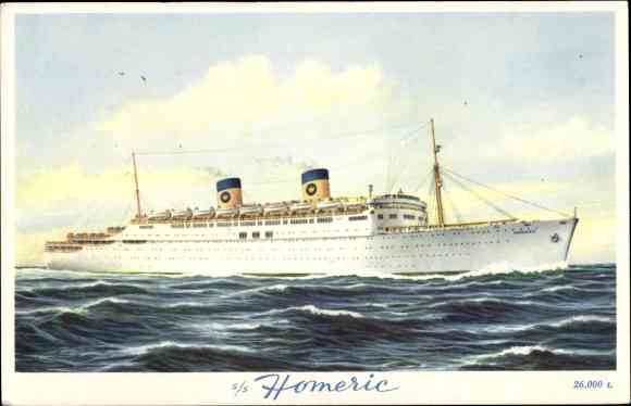 Ak Dampfer SS Homeric, Home Lines