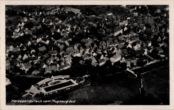 Postcard Herzogenaurach in Middle Franconia, aerial photograph