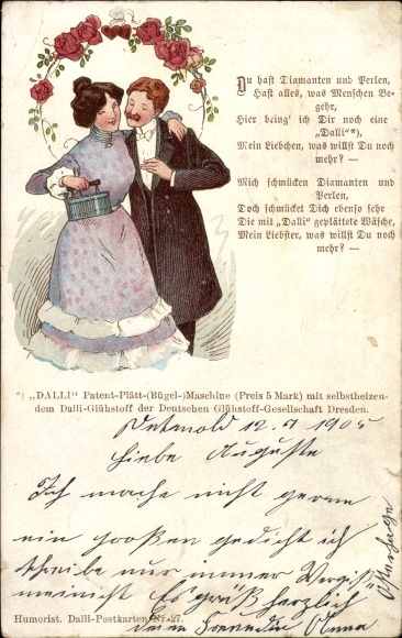 KP Dalli Patent Plätt (prasownica), niemiecka firma z materiałami świecącymi Dresden, para, żelazko