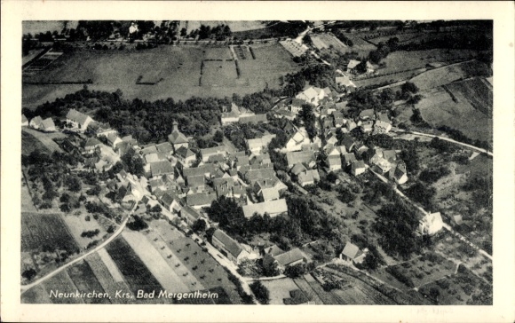 Postcard Neunkirchen Bad Mergentheim in Tauberfranken, aerial photograph
