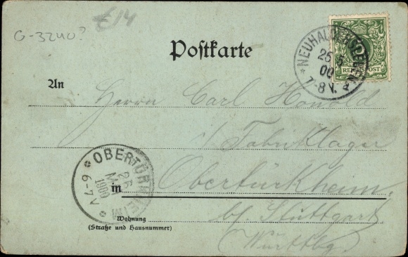Moonlight Postcard Papenberg Haldensleben in Saxony Anhalt, Cur Hotel Flora