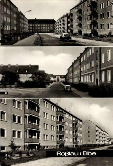 Ak Roßlau in Sachsen Anhalt, Mitschurinstraße, Puschkinallee, Betriebsberufsschule Josef Ressel