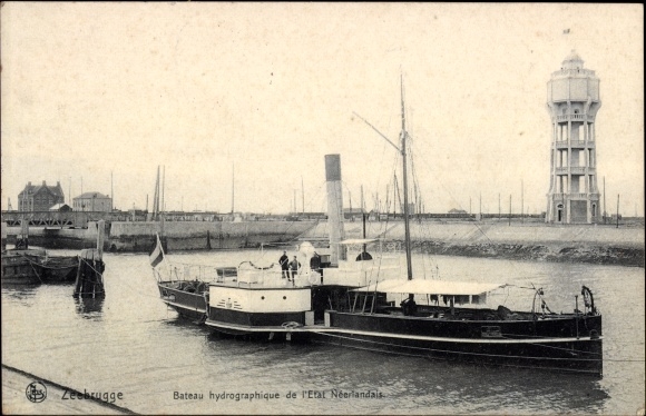 Postcard Zeebrugge Westflandern, Dutch State Hydrographic Vessel