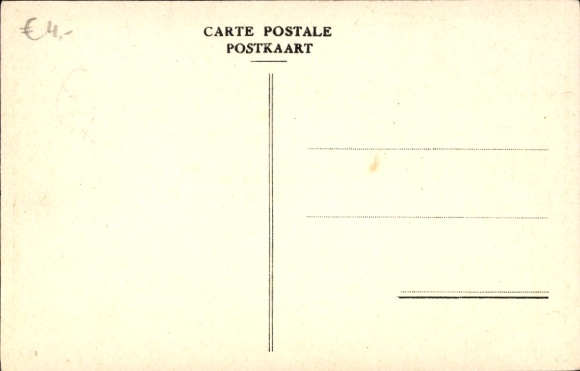 Postcard Children at the table, lovers, kiss, Pierrot