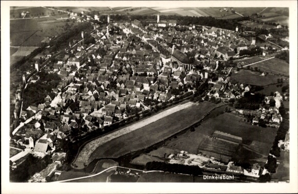 Postcard Dinkelsbühl Bavaria, aerial photograph
