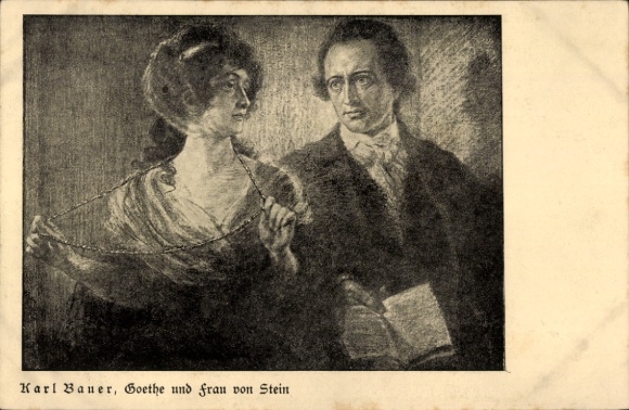 Artist Postcard Bauer, K., Goethe, Mrs. von Stein