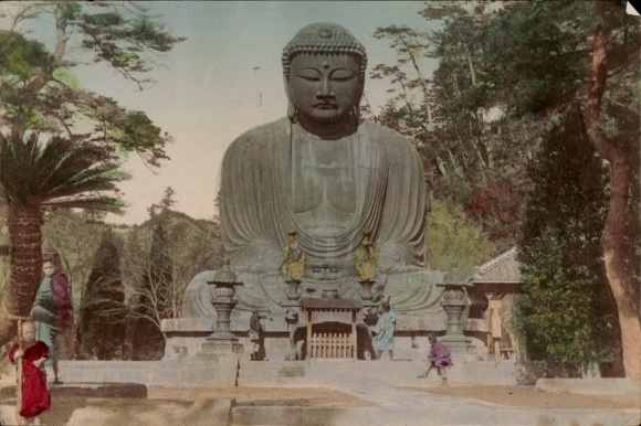 Photo Japan, Buddha statue, temple complex, colored