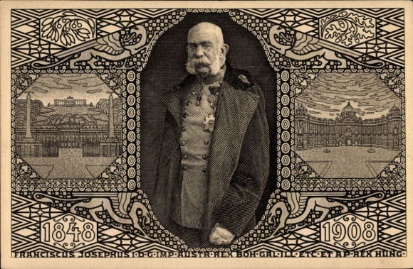 Ganzsachen Ak Kaiser Franz Joseph I., Portrait, Jubiläum 1848-1908