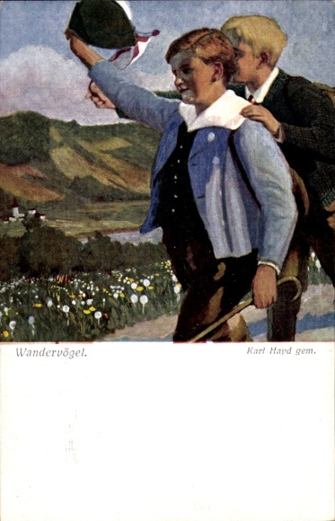 Artist Postcard Hayd, Karl, Wandervögel