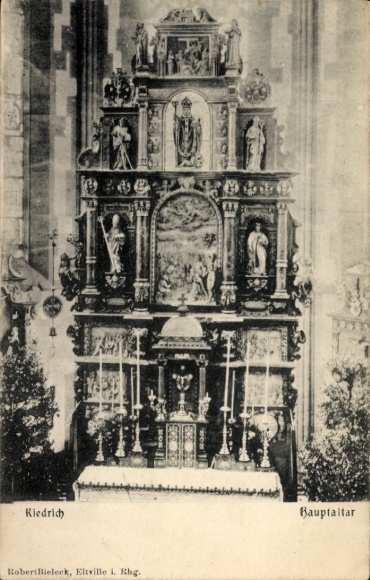 Postcard Kiedrich in the Rheingau Taunus, main altar