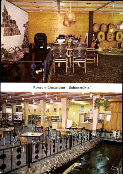 Ak Gühlen Glienicke Neuruppin in Brandenburg, Konsum-Gaststätte "Boltenmühle", Weinstube Zum Gatter