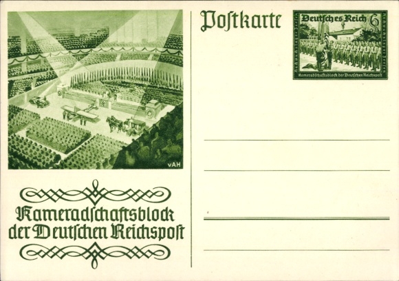 Ganzsachen Ak Kameradschaftsblock der Deutschen Reichspost