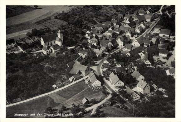 Postcard Stuppach Bad Mergentheim in Tauberfranken, aerial photograph