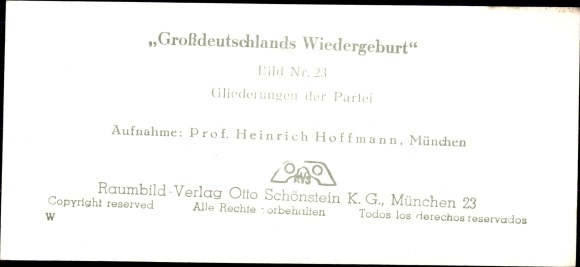Stereo spatial image photo &quot;Greater Germany&#39;s rebirth&quot;, No. 23, divisions of the party