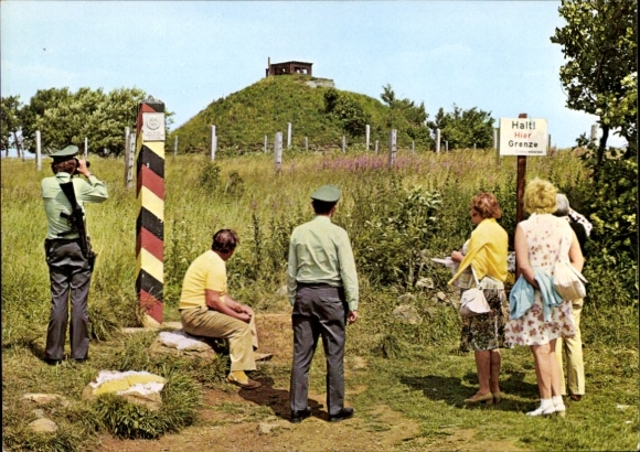 Ak Grenzübersichtspunkt Parkplatz Schwarzes Moor Hochrhön, Erdbunker, DDR