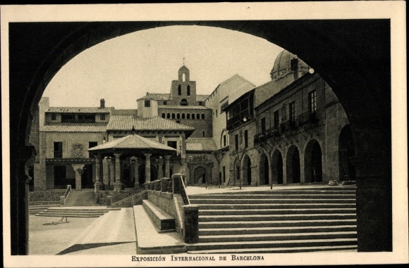 Postcard Barcelona Katalonien Spanien, International Exhibition, Plaza Mayor