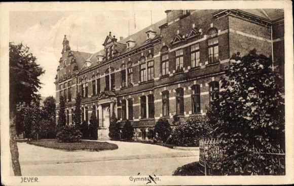 Postcard Jever in Oldenburg Friesland, Gymnasium