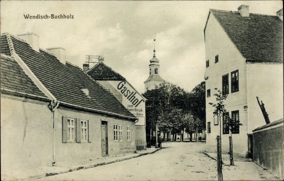 Postcard Wendisch Buchholz Märkisch Buchholz Dahme Spreewald, Gasthof zum Hirsch