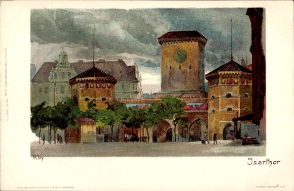 Artist Chromo-Litho Kley, Heinrich, Munich, Isartor