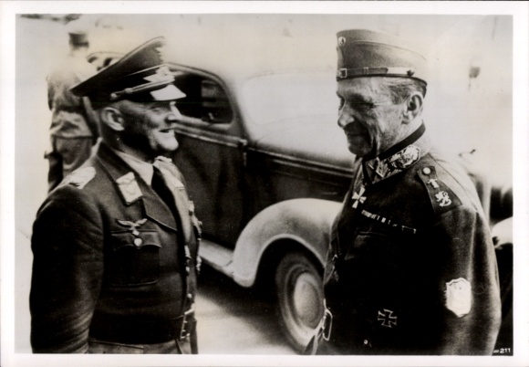 Photo Heinrich Hoffmann, Finland's Marshal Carl Gustaf Mannerheim, Luftwaffe Generaloberst Stumpff