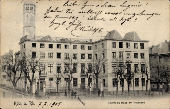 KP Kolonia nad Renem, dom Richmodiego na Neumarkt, z 1905 r.