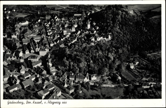 Postcard Gudensberg in Hesse, general view, from the plane