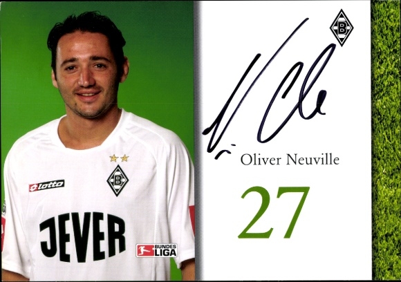 Autogrammkarte Fußballer Oliver Neuville, Borussia Mönchengladbach, Autogramm