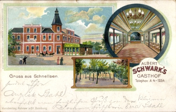 Chromo-Litho Hamburg Eimsbüttel Schnelsen, Inn, Interior View, Schnellsen