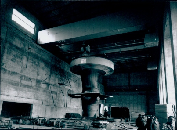 Photo Rhinau Rheinau Alsace Bas Rhin, hydroelectric power station, Henri Baranger 1963, La Photothèque EDF