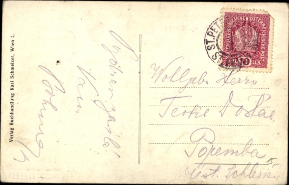 Postcard Pivka Šent Peter na Karst Sankt Peter in Krain Slowenien, Bahnhof, Station