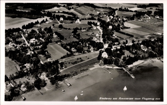 Postcard Riederau Dießen am Ammersee Upper Bavaria, aerial photograph